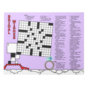 Bridal Shower Crossword Game Book (15x15 Grid) Notepad