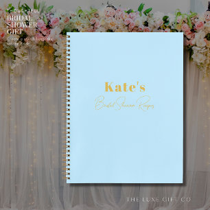 Bridal Shower Custom Recipe Book with Name