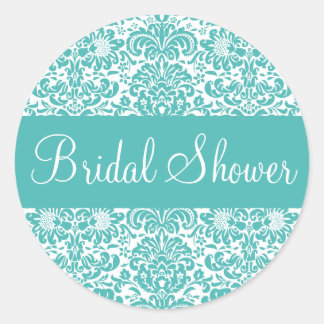 Bridal Shower Damask Envelope Sticker Seal