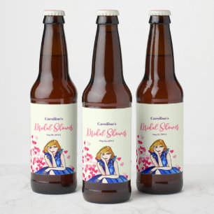 Bridal Shower Dark Royal Blue Cocktail Gown Beer Bottle Label