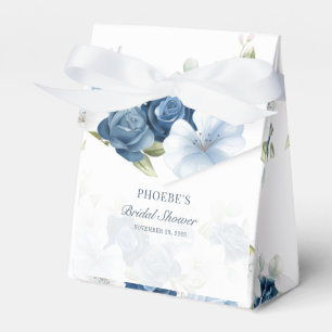 Bridal Shower Dusty Blue Floral Rustic Favor Box