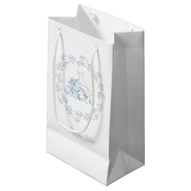 Bridal Shower - Elegant Blue Favour Bag (Front Angled)