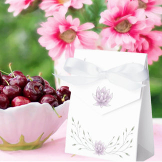 Bridal Shower Elegant Pink Lotus Favour Box