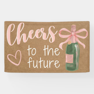 Bridal Shower Engagement Party Pink Cheers Banner