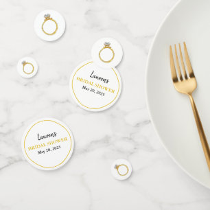 Bridal shower engagement ring personalized  confetti