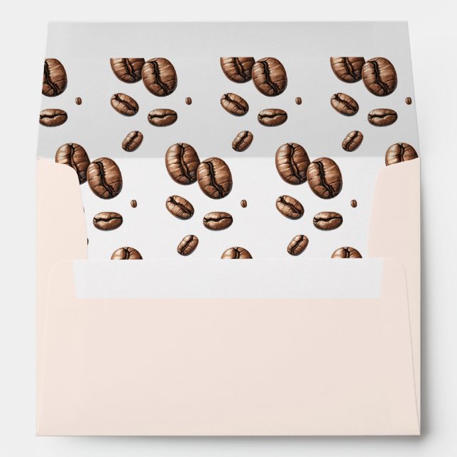 Bridal Shower Envelope Love is Brewing Coffee Bean (Back (Bottom))