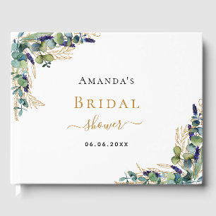 Bridal Shower eucalyptus greenery lavender Guest Book