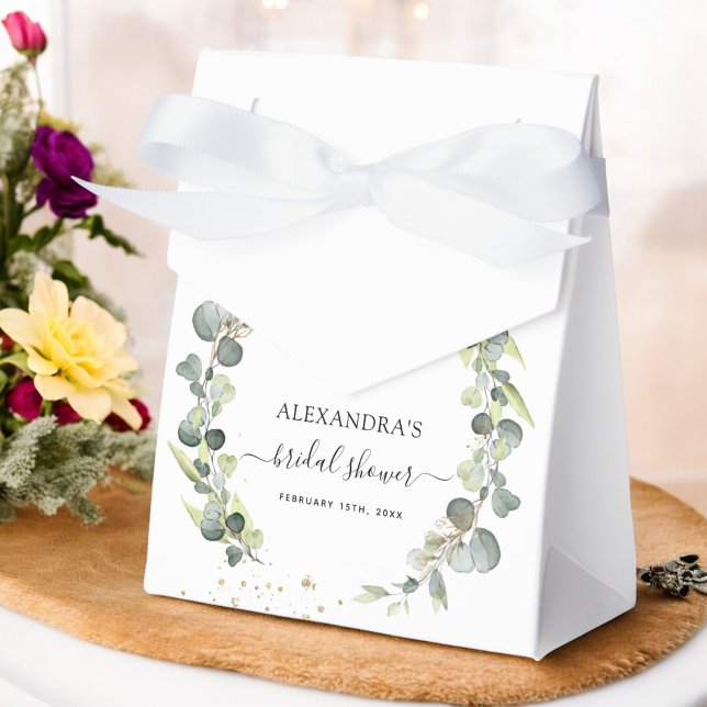 Bridal Shower Eucalyptus Greenery Succulent Favor Box (Creator Uploaded)