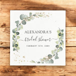 Bridal Shower Eucalyptus Greenery Succulent Napkin<br><div class="desc">Eucalyptus Greenery Succulent Botanical Watercolor Spring Wedding Napkins on white background - includes beautiful and elegant script typography with modern botanical leaves and greenery for the special Wedding day celebration.</div>