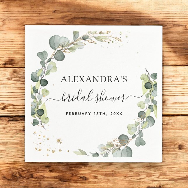 Bridal Shower Eucalyptus Greenery Succulent Napkin (Creator Uploaded)