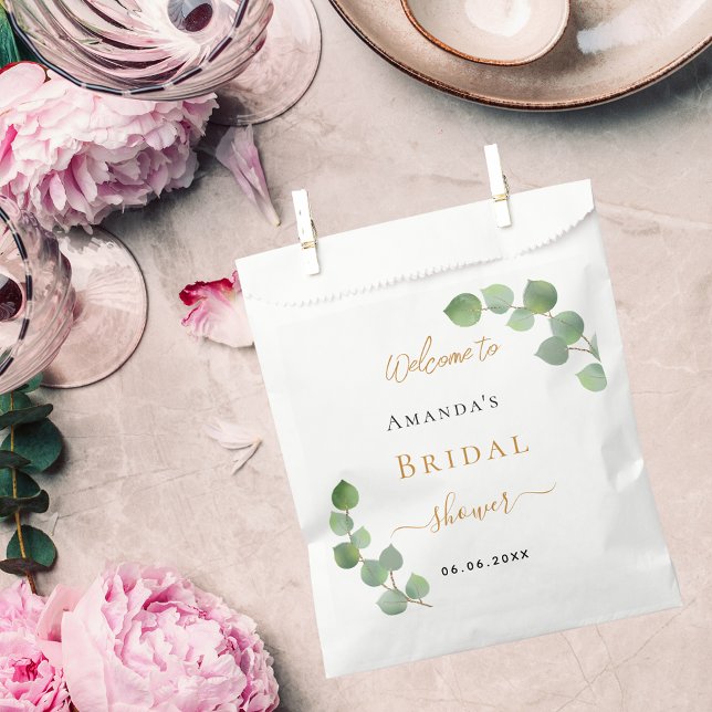 Bridal Shower eucalyptus welcome Favour Bag (Creator Uploaded)