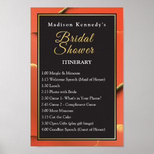 Bridal Shower Events ✨ Orange Gold Fun Custom Poster