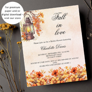 Bridal Shower fall love orange budget invitation