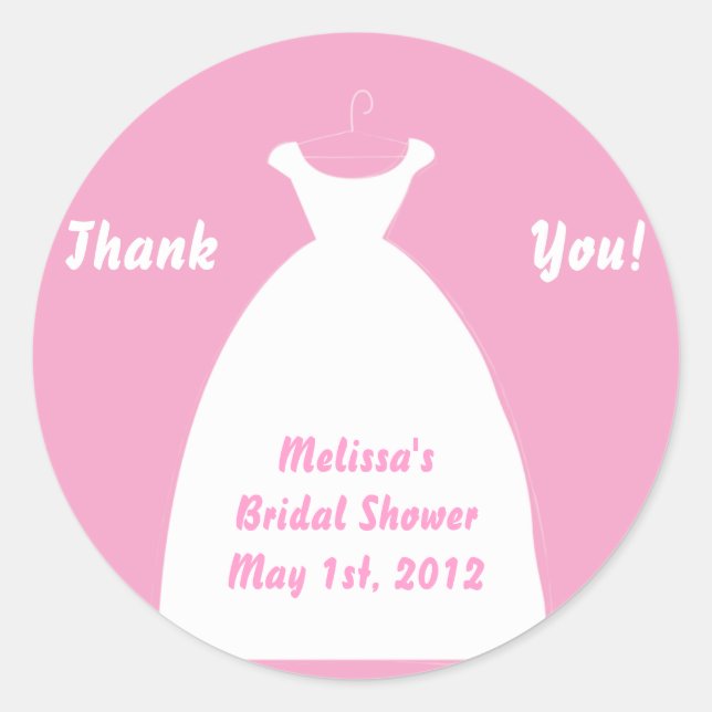 Bridal Shower Favour Labels Stickers (Front)