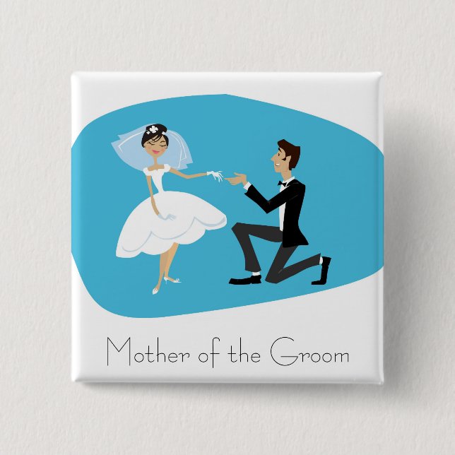 Bridal Shower Favour-Mother of the Groom 2 Inch Square Button (Front)
