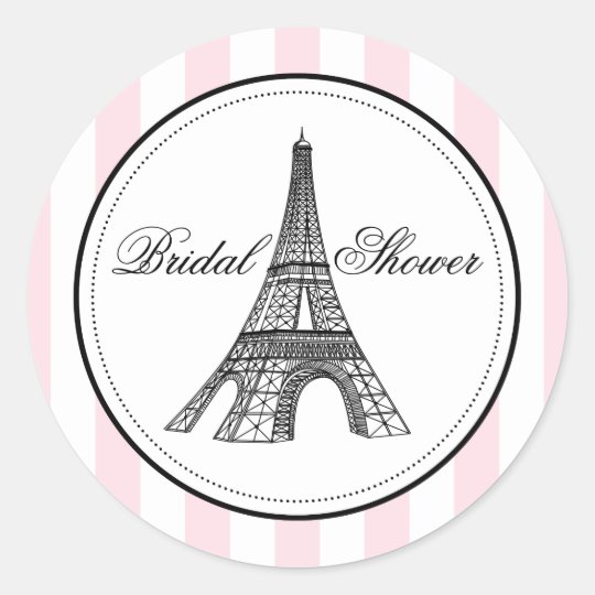 Bridal Shower Favour Sticker | Paris France Theme