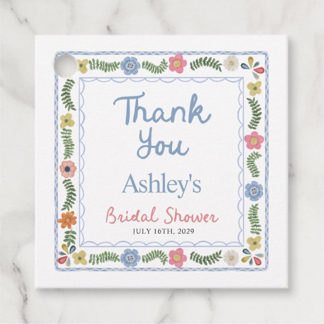 Bridal Shower Favour Tags (Front)
