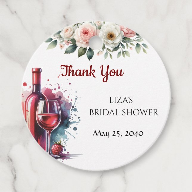 Bridal Shower Favour Tags (Front)