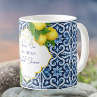 Bridal shower favours blue tiles lemon Amalfi
