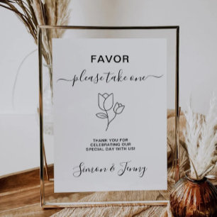 Bridal Shower Favours Sign Template