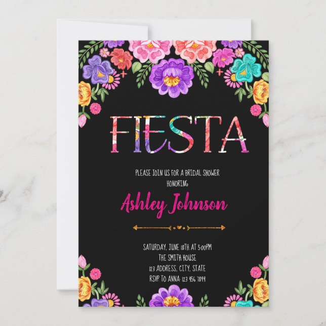 Bridal shower fiesta party invitation (Front)