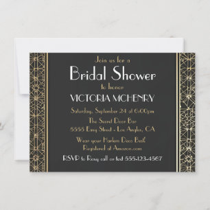 Bridal Shower Flapper Great Gatsby Harlem Nights Invitation