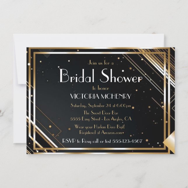 Bridal Shower Flapper Great Gatsby Harlem Nights Invitation (Front)