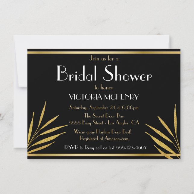 Bridal Shower Flapper Great Gatsby Harlem Nights Invitation (Front)