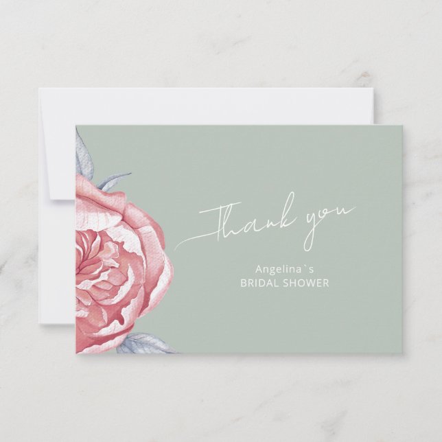 Bridal Shower  flat  thank you card  (Front)
