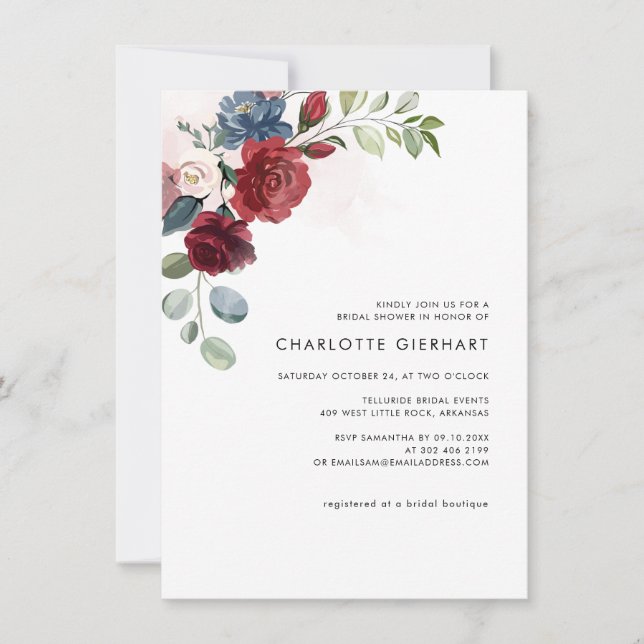 Bridal Shower Floral Elegant Invitation (Front)