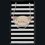 Bridal Shower Floral Gift Favour Bags<br><div class="desc">Modern floral bridal shower gift bags featuring black and white stripes. These gift bags are great for large bridal shower giveaways.</div>