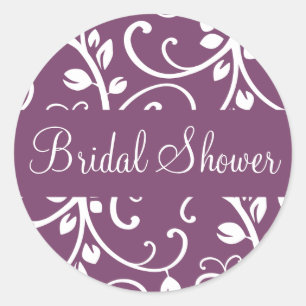 Bridal Shower Floral Vine Envelope Sticker Seal