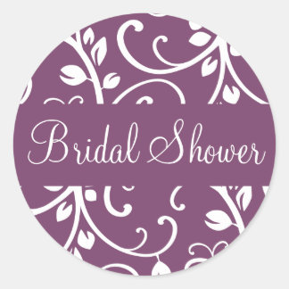 Bridal Shower Floral Vine Envelope Sticker Seal