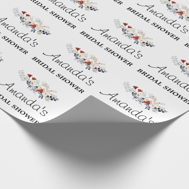Bridal shower Floral Wrapping Paper (Corner)