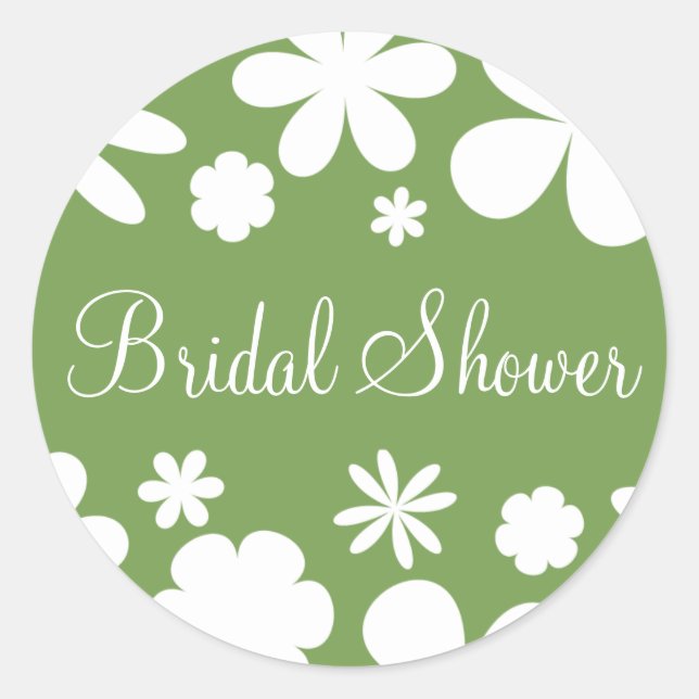 Bridal Shower Flower Power Sticker Seal (Front)