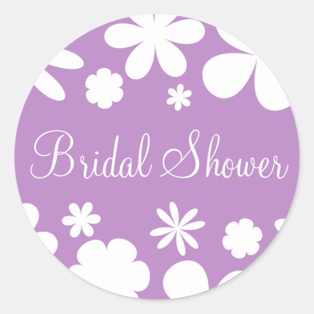 Bridal Shower Flower Power Sticker Seal (Front)