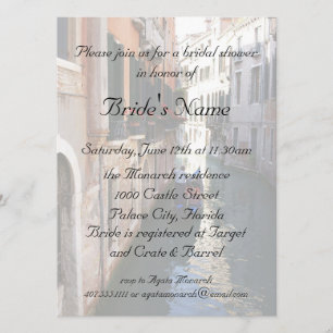 Bridal Shower for Venetian Theme Wedding Invitation