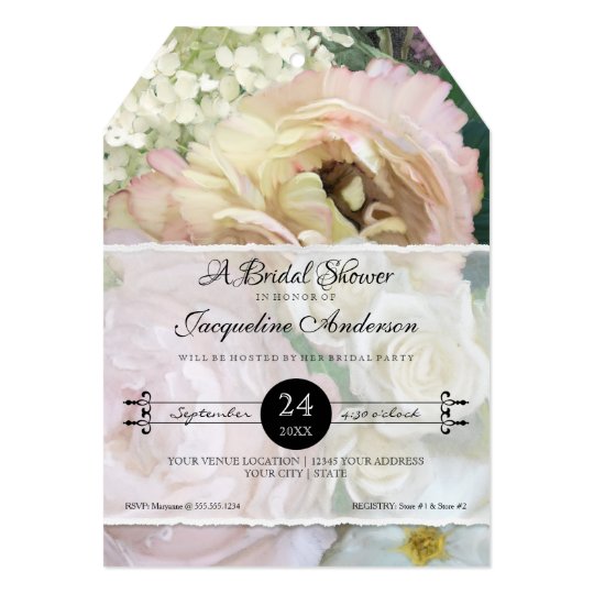 Bridal Shower French Flower Market Peony Hydrangea Card