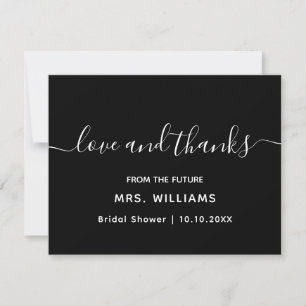 Bridal Shower Future Mrs Trendy Chic Stylish Text Thank You Card