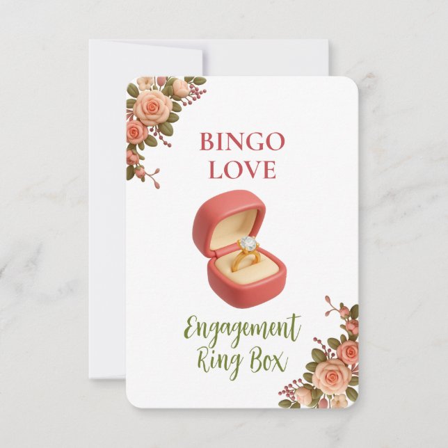 Bridal Shower Game Bingo Card – Ring Box (Front)