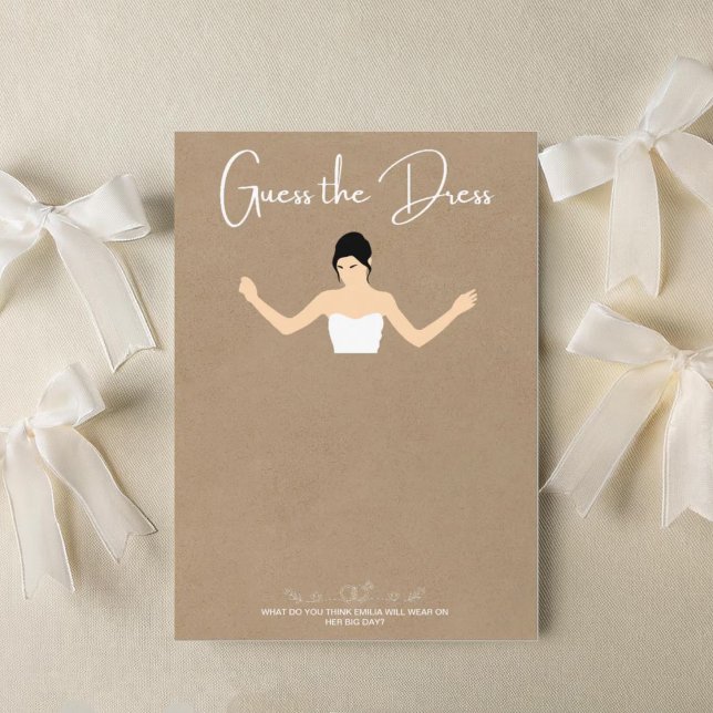 bridal shower game card (guess games)