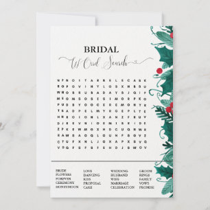 Bridal shower game christmas word search game announcement