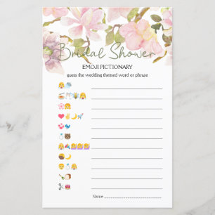 Bridal Shower Game Emoji Pictionary Pink Blush