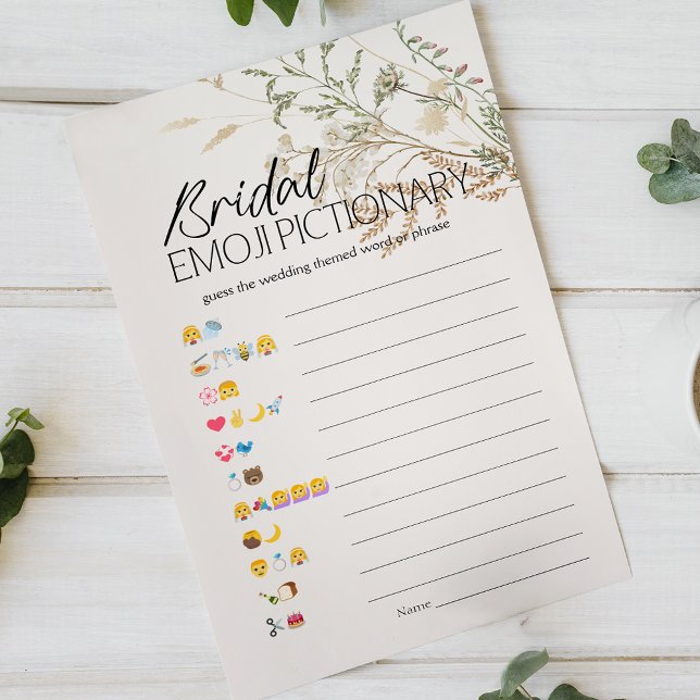 Bridal Shower Game Emoji Pictionary Vintage Floral (Creator Uploaded)