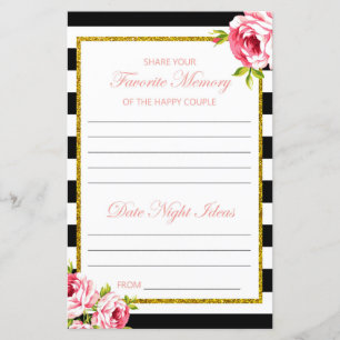 Bridal Shower Game - Favourite Memory & Date Night