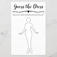 Bridal Shower Game Guess the Dress card Zazzle