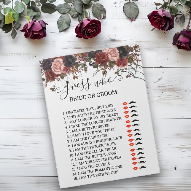Bridal Shower Game Guess Who Halloween Notepad (Creator Uploaded)