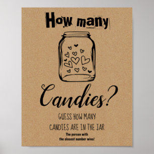 Bridal Shower Game How Many Candies Sign