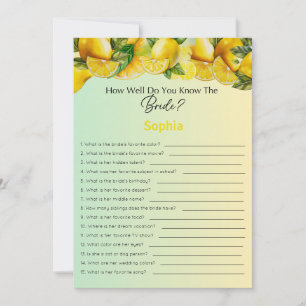 Bridal Shower Game How Well Do You Know The Bride Invitation