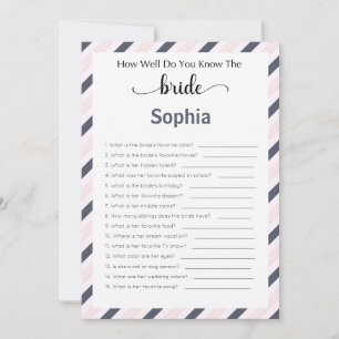 Bridal Shower Game How Well Do You Know The Bride Invitation